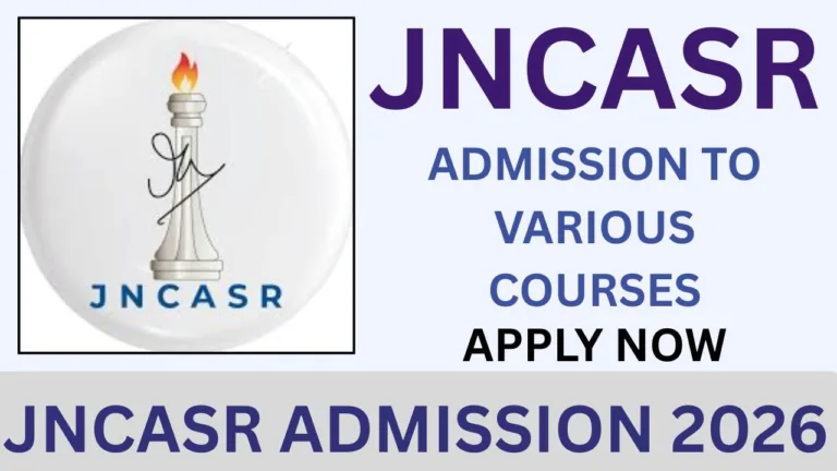 JNCASR ADMISSION 2026