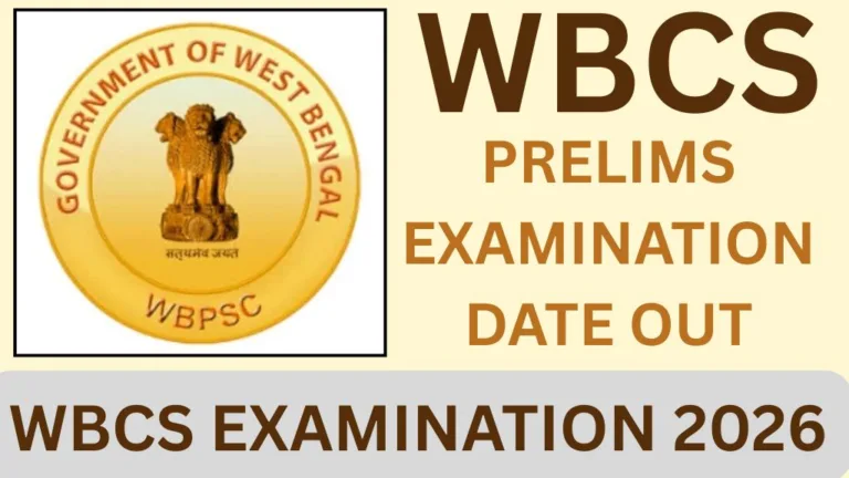WBCS EXAMINATION 2026
